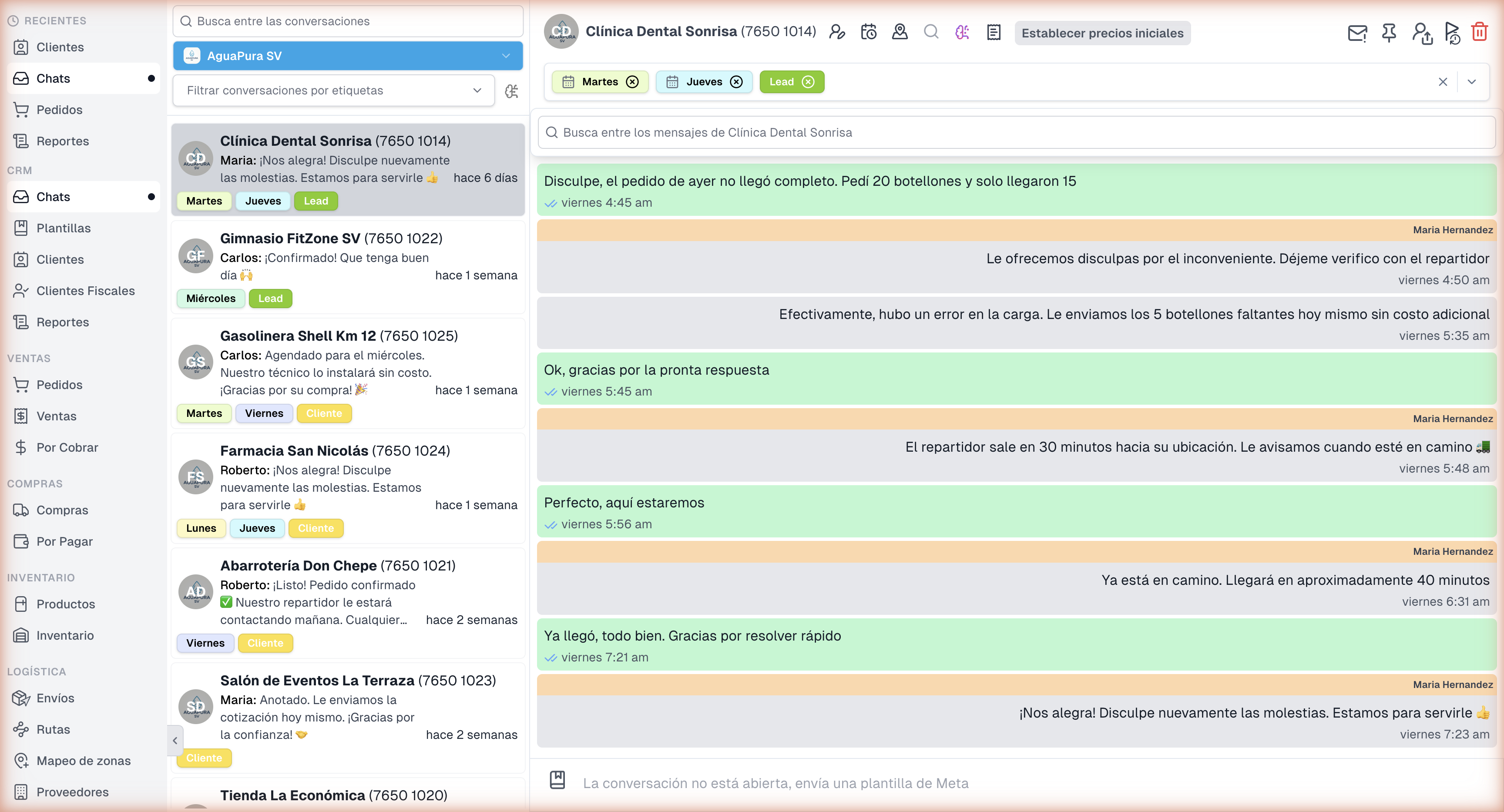 Búsqueda de mensajes dentro del chat