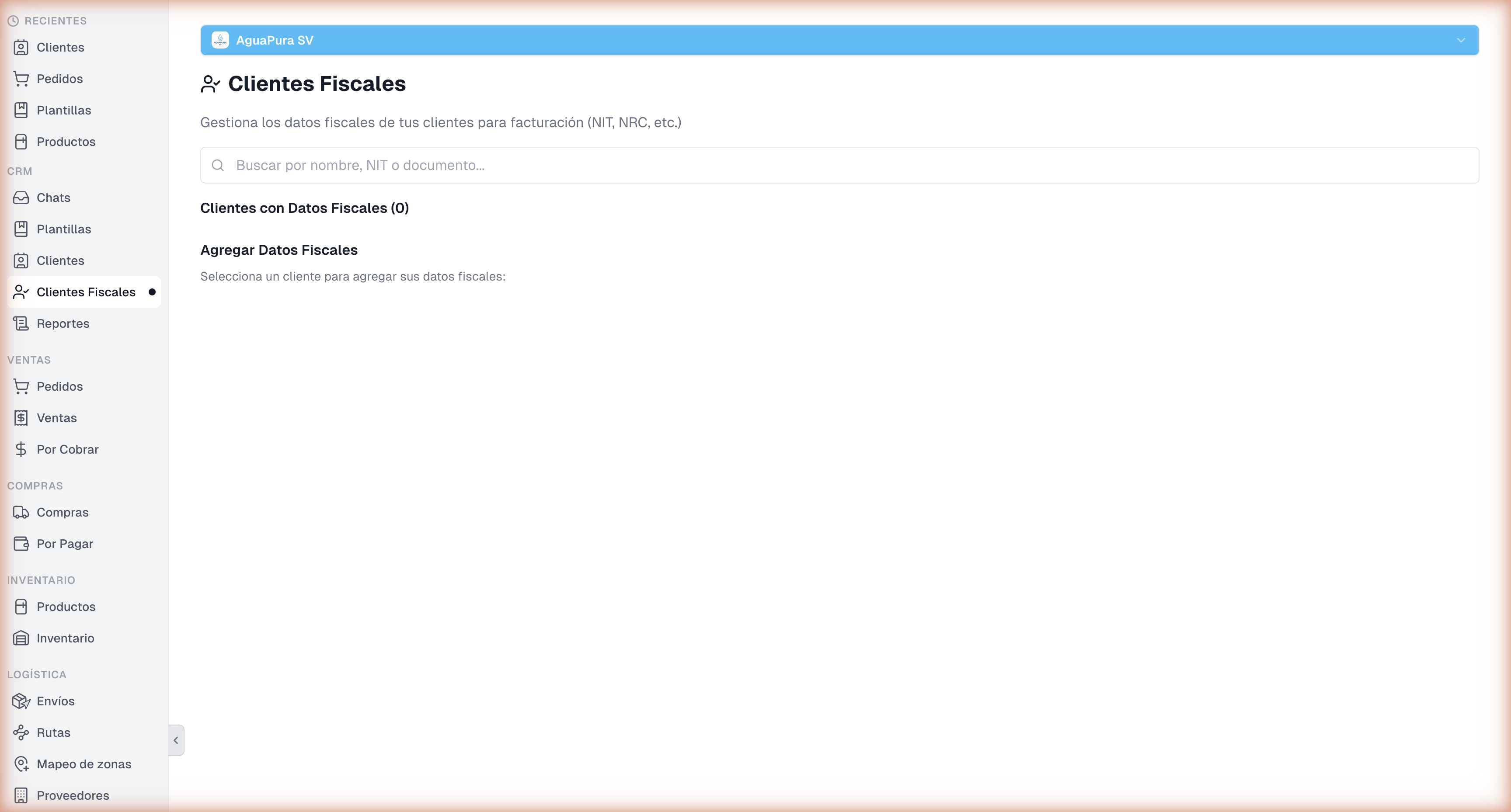 Clientes Fiscales Vacío