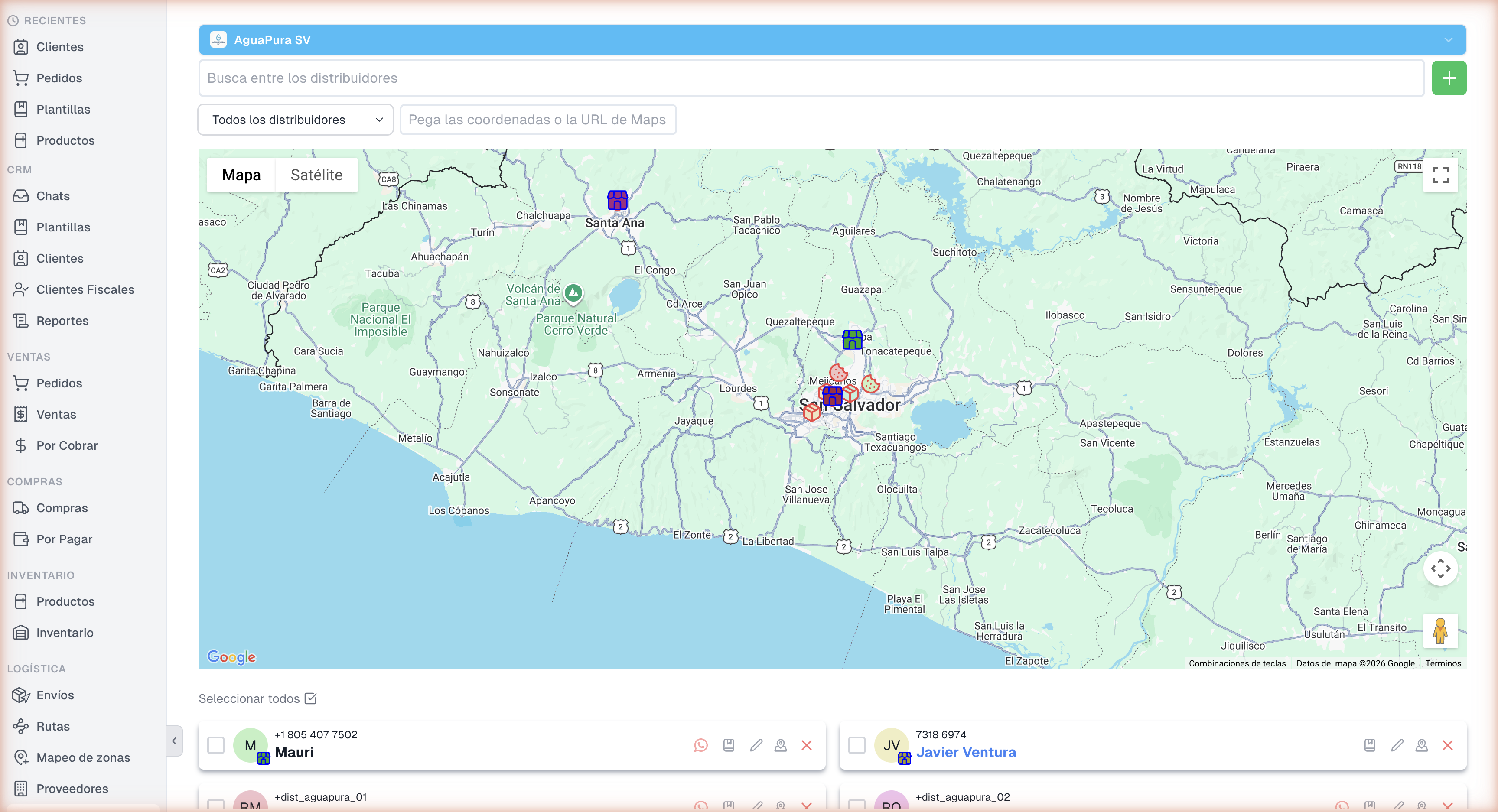 Distribuidores en Mapa
