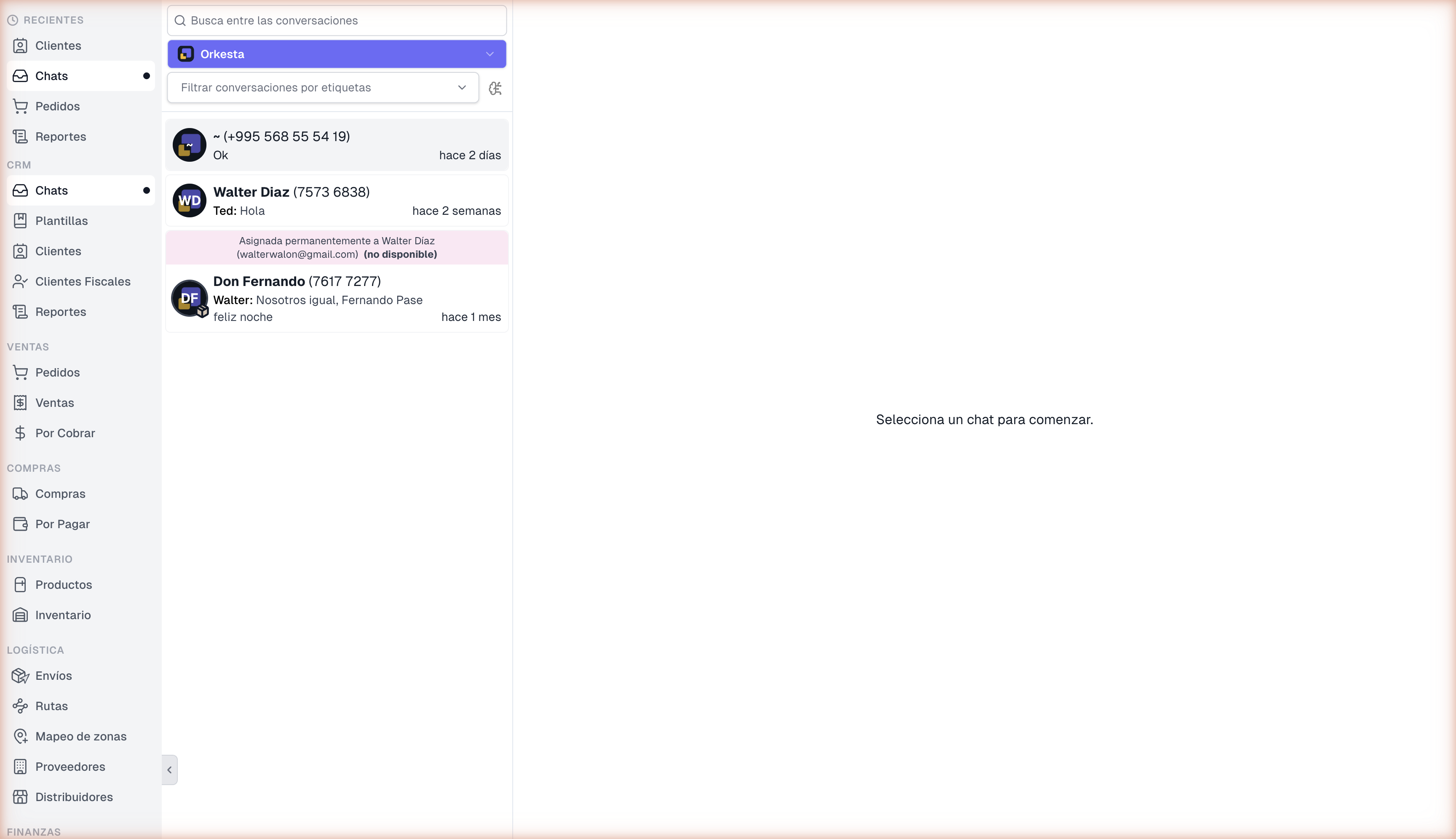 Propiedad Orkesta seleccionada