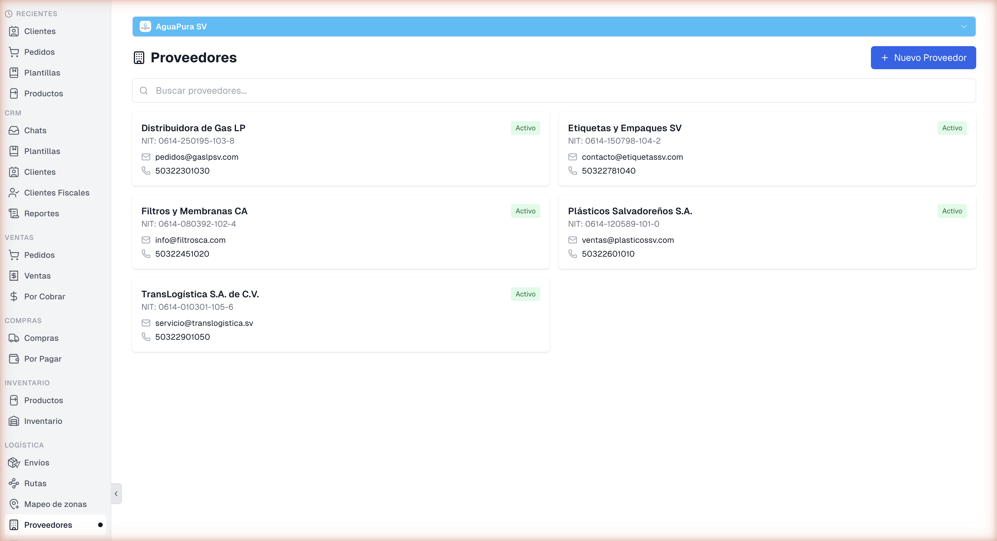 Directorio de Proveedores