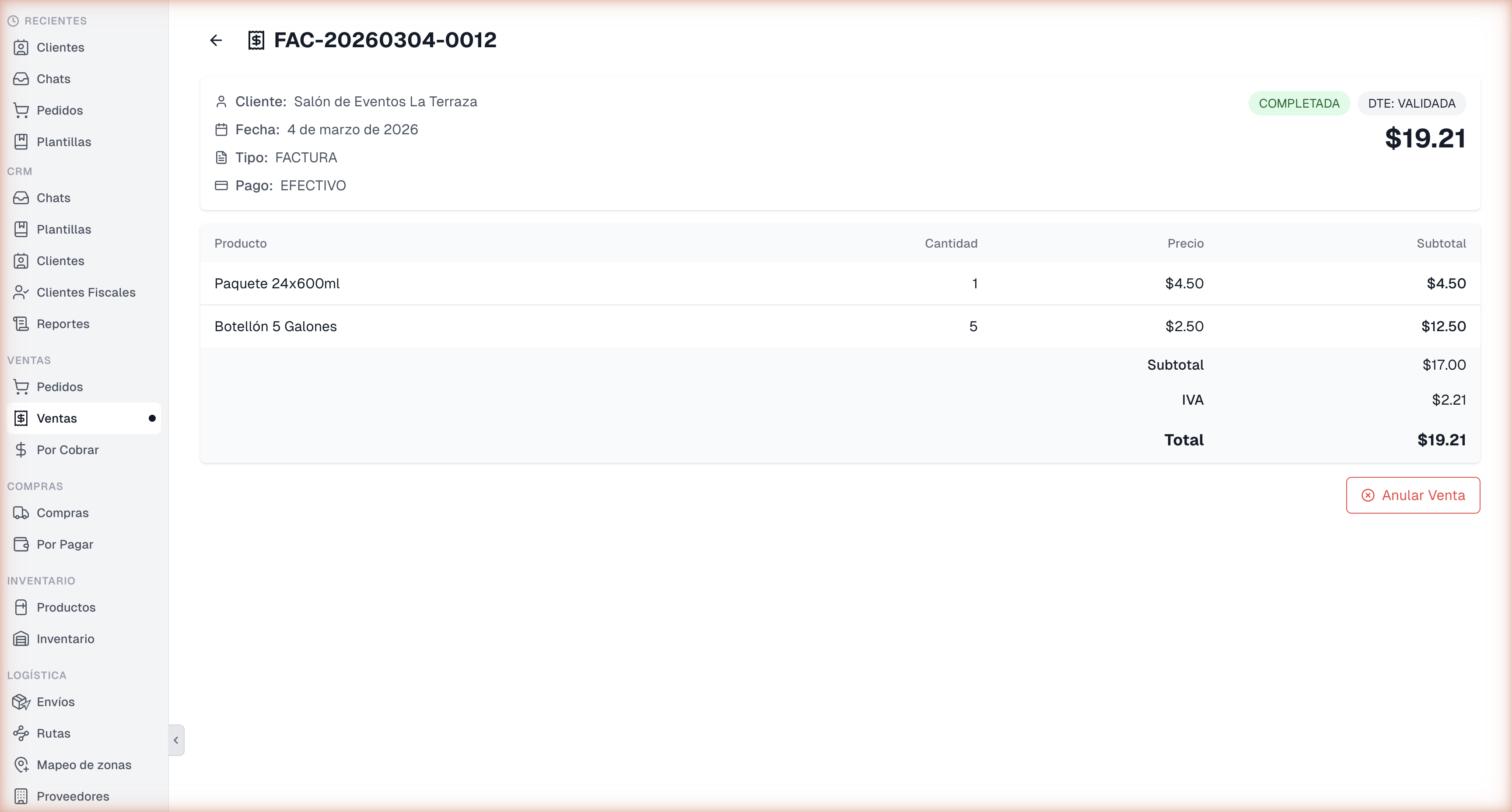 Detalle de factura FAC-20260304-0012